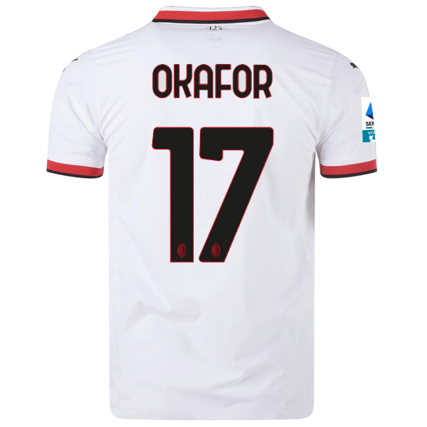 Puma AC Milan Authentic Noah Okafor Away Jersey w/ Series A Patch 24/25 (Puma White) | SoccerWearhouse
