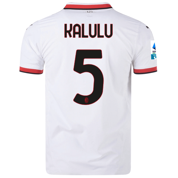 Puma AC Milan Authentic Pierre Kalulu Away Jersey w/ Series A Patch 24/25 (Puma White) | SoccerWearhouse