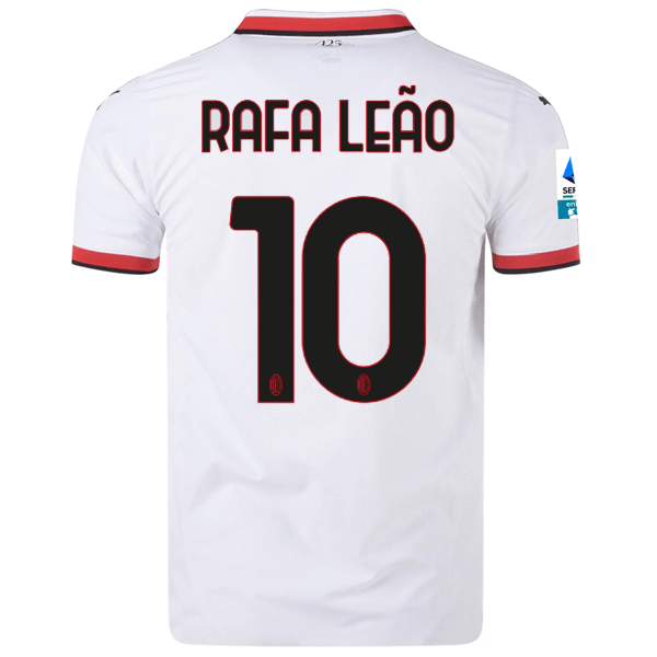 Puma AC Milan Authentic Rafa Leao Away Jersey w/ Series A Patch 24/25 (Puma White) | SoccerWearhouse
