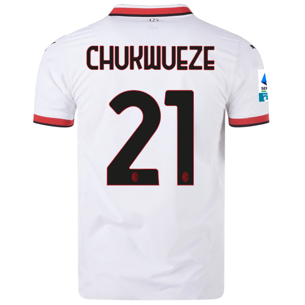 Puma AC Milan Authentic Samuel Chukwueze Away Jersey w/ Series A Patch 24/25 (Puma White) | SoccerWearhouse