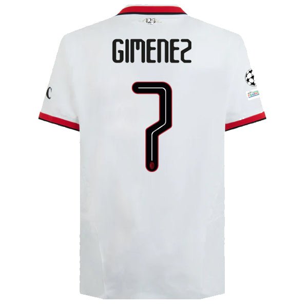 Puma AC Milan Authentic Santi Gimenez Away Jersey w/ Champions League Patches 24/25 (Puma White) | SoccerWearhouse