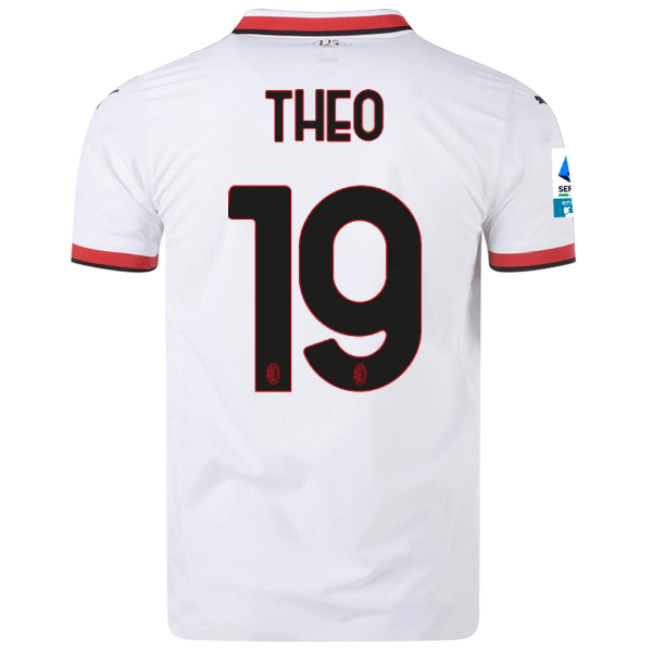 Puma AC Milan Authentic Theo Hernandez Away Jersey w/ Series A Patch 24/25 (Puma White) | SoccerWearhouse