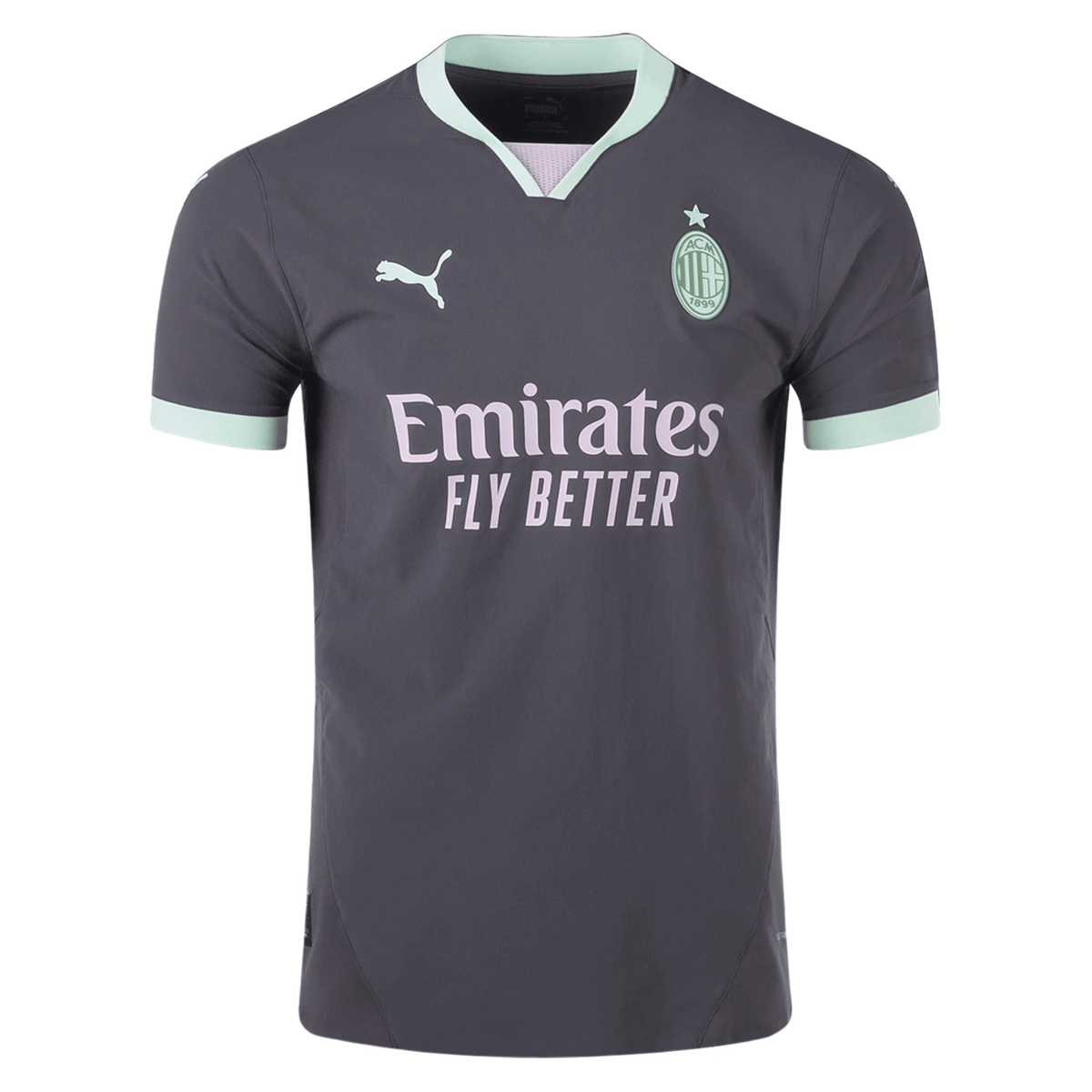 Puma AC Milan Authentic Third Jersey 24/25 (Shadow Gray/Fresh Mint) | SoccerWearhouse