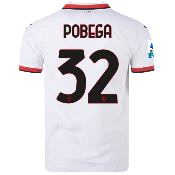 Puma AC Milan Authentic Tommaso Pobega Away Jersey w/ Series A Patch 24/25 (Puma White) | SoccerWearhouse