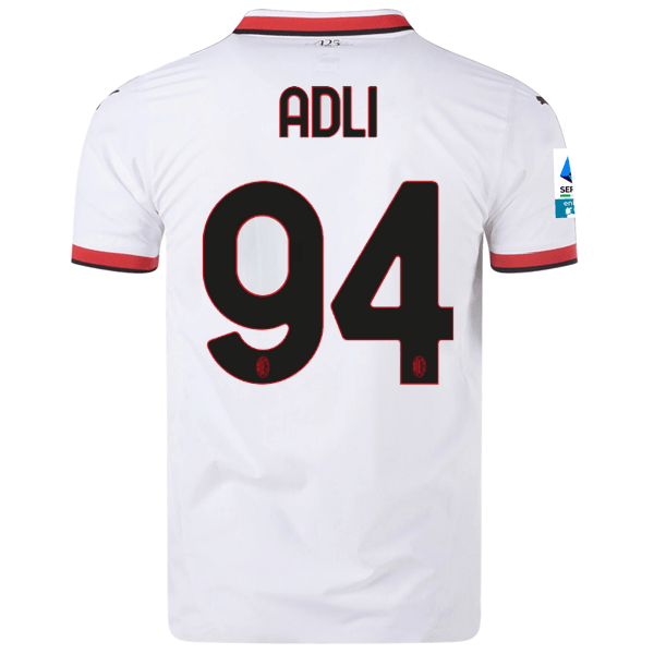 Puma AC Milan Authentic Yacine Adli Away Jersey w/ Series A Patch 24/25 (Puma White) | SoccerWearhouse