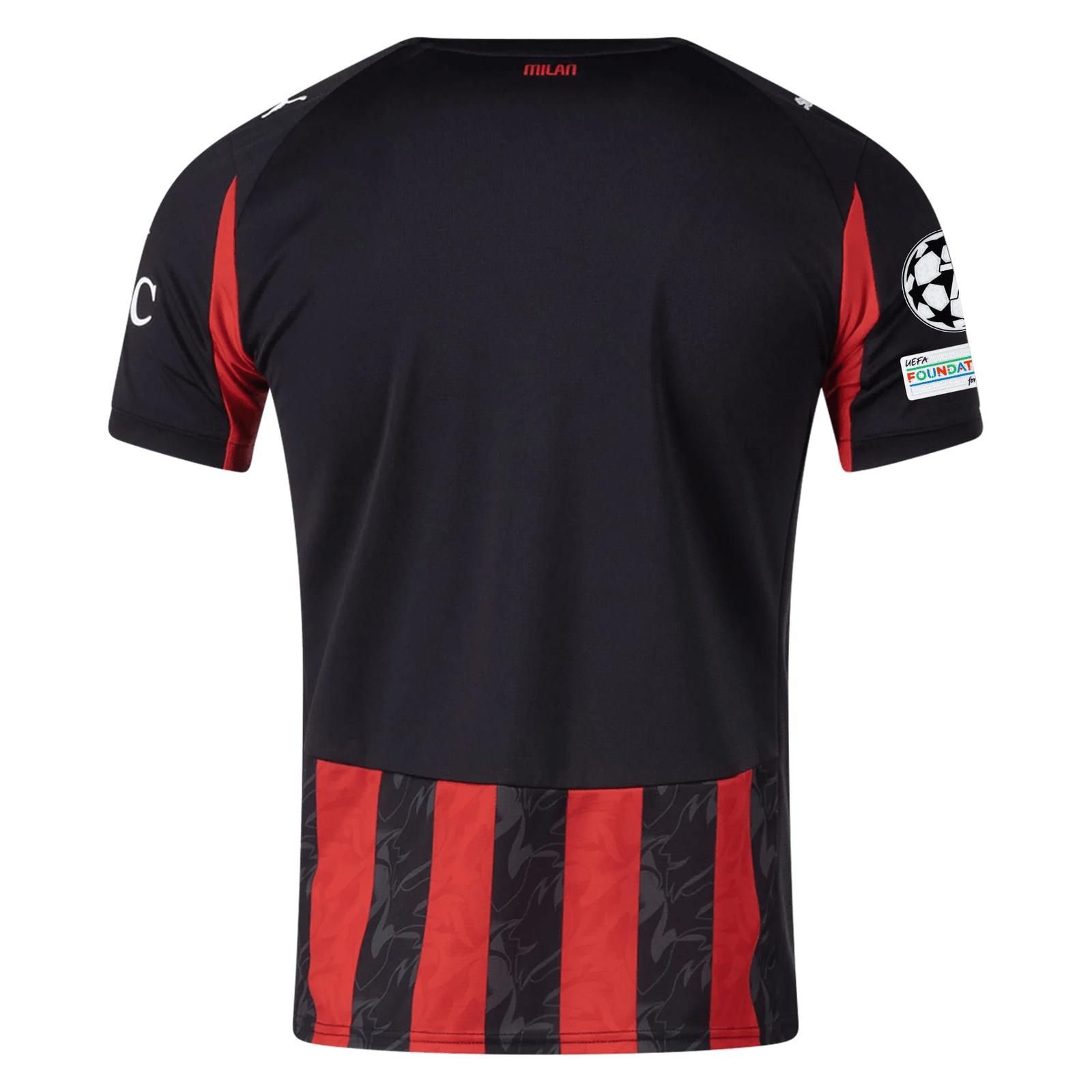 Puma Bondo Men's AC Milan Home Jersey w/ Champions League Patches 25/26 (Red/Black) | SoccerWearhouse