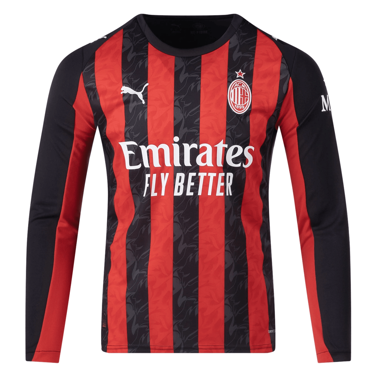 Puma AC Milan Long Sleeve Home Jersey 25/26 (Red/Black) | SoccerWearhouse