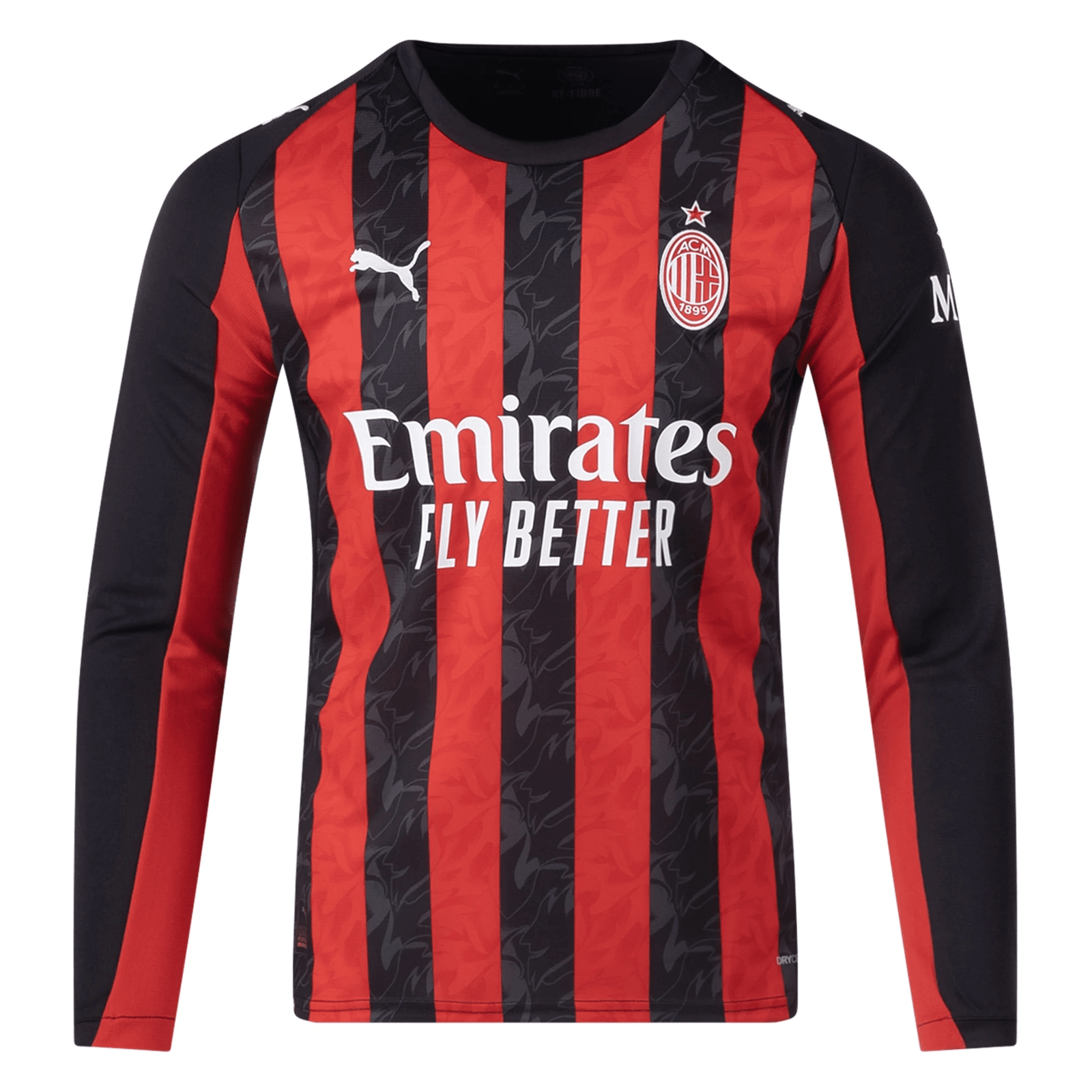 Puma AC Milan Long Sleeve Home Jersey 25/26 (Red/Black) | SoccerWearhouse