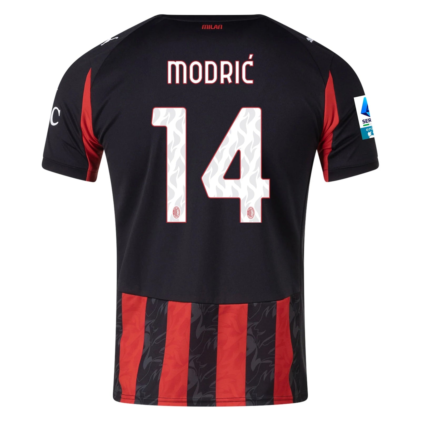 Puma AC Milan Luka Modric Home Jersey w/ Serie A Patch 25/26 (Red/Black) | SoccerWearhouse