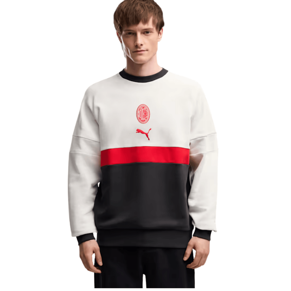 PUMA AC Milan Relaxed Crewneck Sweatshirt 26/27 (Vapor Gray/Dark Gray) | SoccerWearhouse
