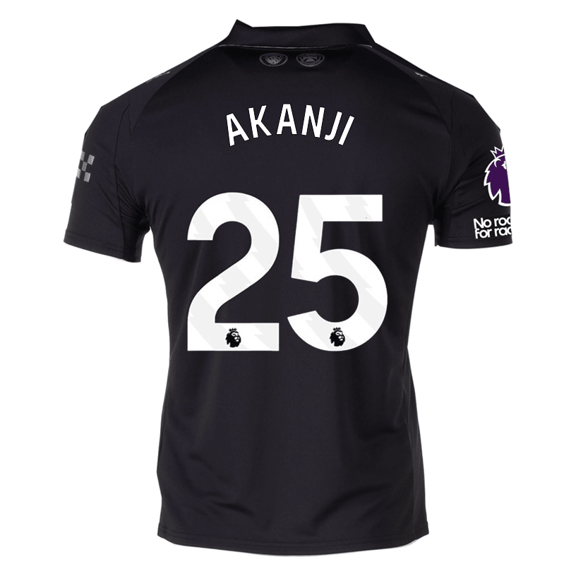 Puma Akanji Men's Manchester City Away Jersey 25/26 w/ NRFR + EPL Patches (Puma Black) | SoccerWearhouse