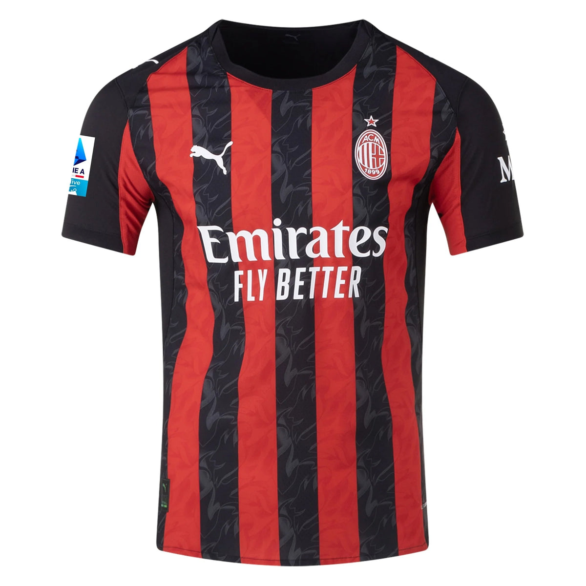 Puma Bartesaghi Men's AC Milan Authentic Home Jersey 25/26 w/ Seria A Patch (Red/Black) | SoccerWearhouse
