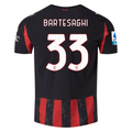 Puma Bartesaghi Men's AC Milan Authentic Home Jersey 25/26 w/ Seria A Patch (Red/Black)