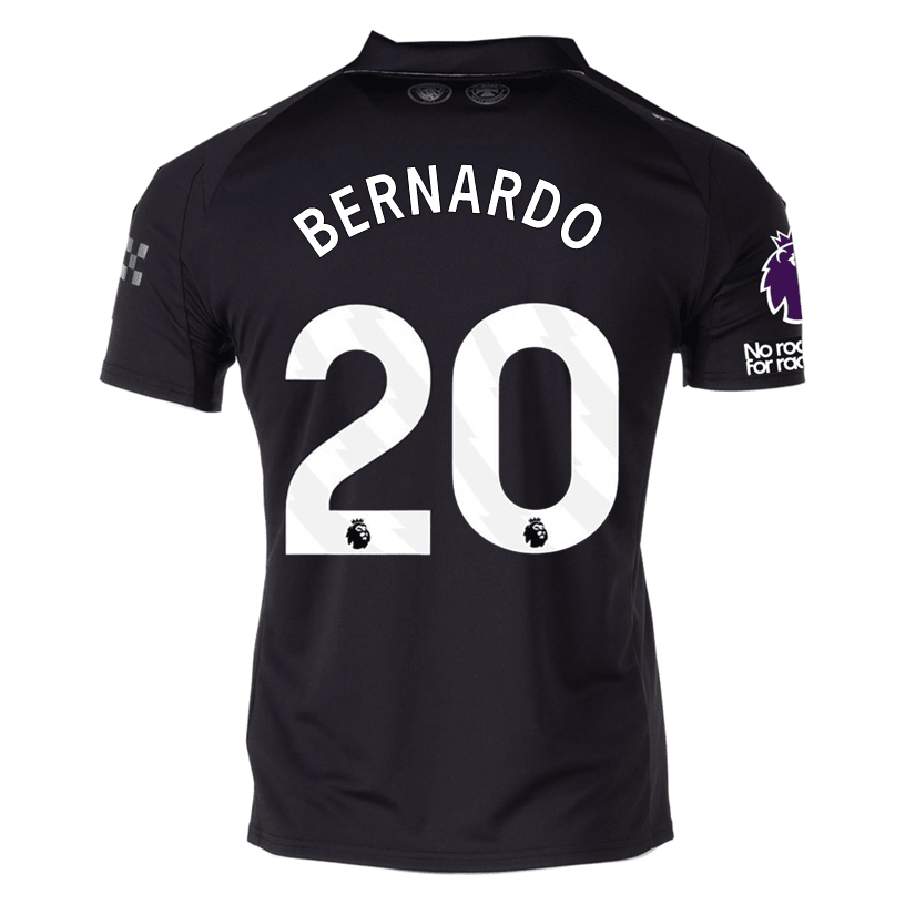 Puma Bernardo Men's Manchester City Away Jersey 25/26 w/ NRFR + EPL Patches (Puma Black) | SoccerWearhouse