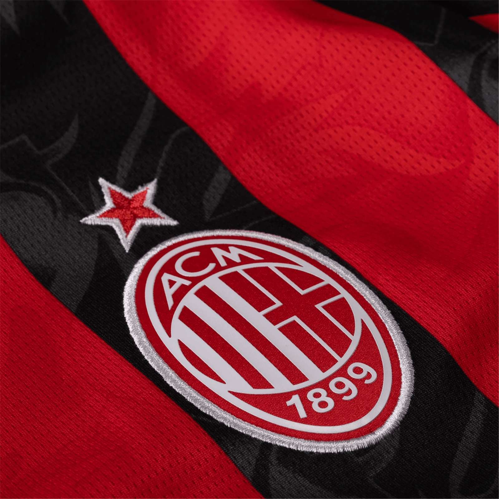 Puma Bondo Men's AC Milan Home Jersey w/ Champions League Patches 25/26 (Red/Black) | SoccerWearhouse