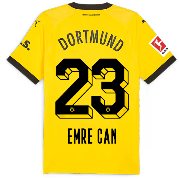Puma Borussia Dortmund Authentic Gittens Home Jersey w/ Bundesliga Patch 23/24 (Cyber Yellow/Puma Black) | SoccerWearhouse