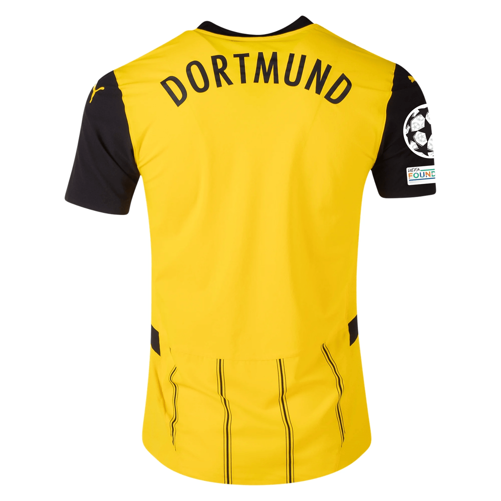 Puma Borussia Dortmund Authentic Karim Adeyemi Home Jersey w/ Champions League Patches 24/25 (Faster Yellow/Puma Black) | SoccerWearhouse