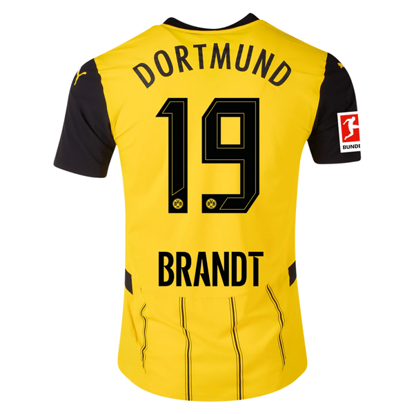 Puma Borussia Dortmund Authentic Julian Brandt Home Jersey w/ Bundesliga Patch 24/25 (Faster Yellow/Puma Black) | SoccerWearhouse