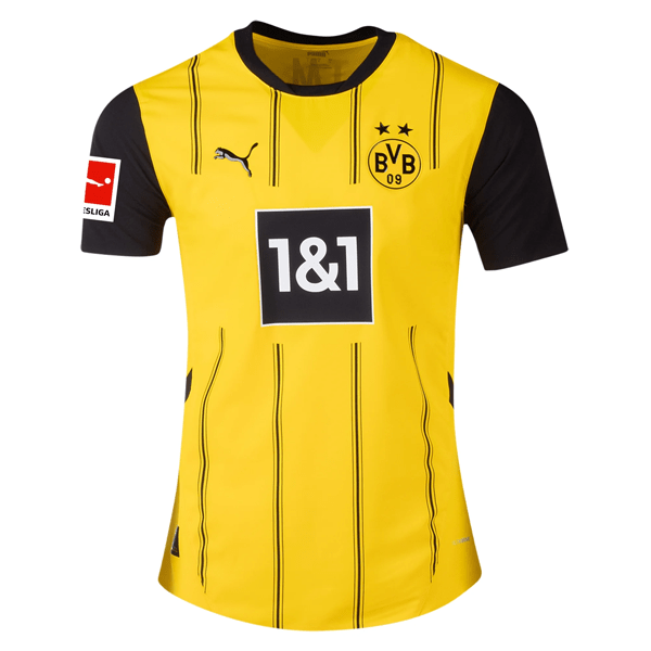 Puma Borussia Dortmund Authentic Julian Brandt Home Jersey w/ Bundesliga Patch 24/25 (Faster Yellow/Puma Black) | SoccerWearhouse