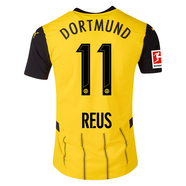 Puma Borussia Dortmund Authentic Marco Reus Home Jersey w/ Bundesliga Patch 24/25 (Faster Yellow/Puma Black) | SoccerWearhouse