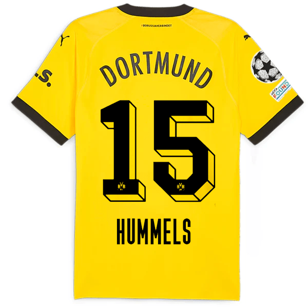 Puma Borussia Dortmund Authentic Mats Hummels Home Jersey w/ Champions