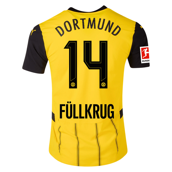 Puma Borussia Dortmund Authentic Niclas Füllkrug Home Jersey w/ Bundesliga Patch 24/25 (Faster Yellow/Puma Black) | SoccerWearhouse