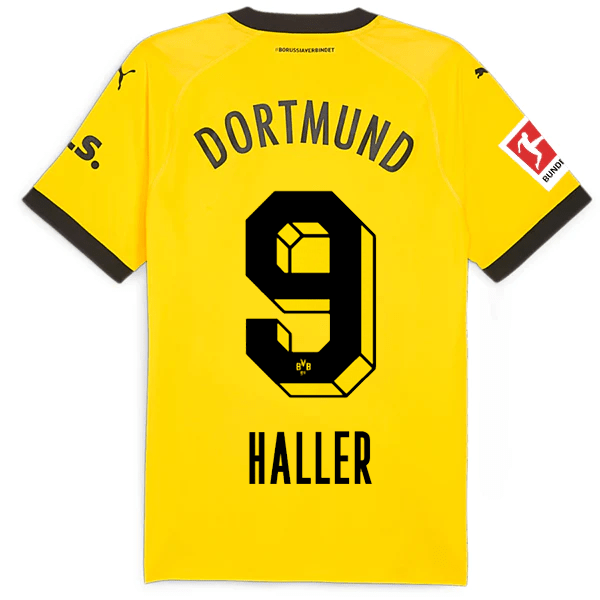 Puma Borussia Dortmund Authentic Sebastian Haller Home Jersey w/ Bundesliga Patch 23/24 (Cyber Yellow/Puma Black) | SoccerWearhouse
