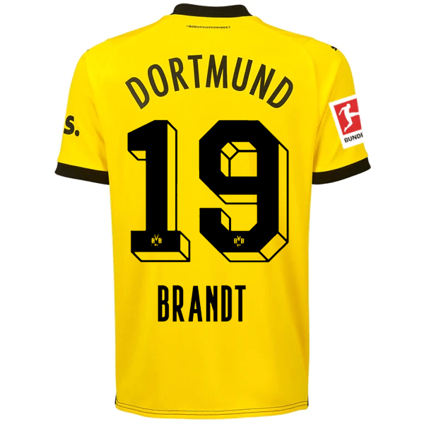 Puma Borussia Dortmund Julian Brandt Home Jersey w/ Bundesliga Patch 23/24 (Cyber Yellow/Puma Black) | SoccerWearhouse