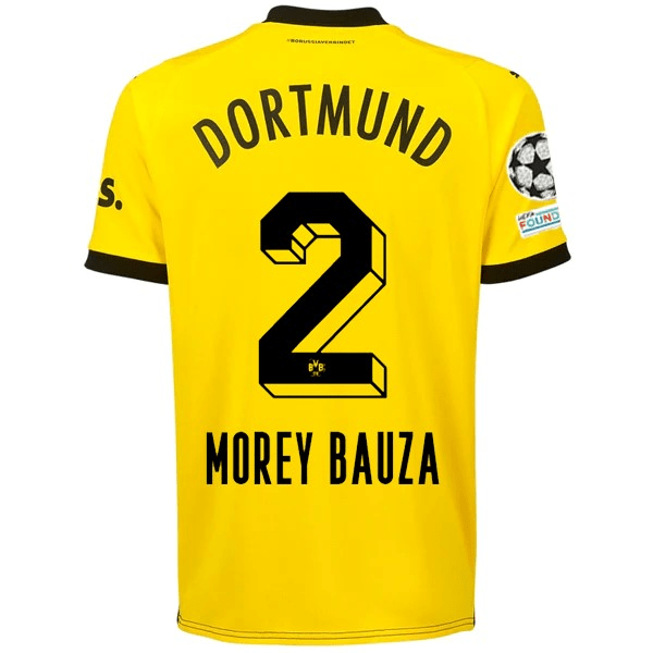 Puma Borussia Dortmund Mateu Morey Bauza Home Jersey w/ Champions League Patches 23/24 (Cyber Yellow/Puma Black) | SoccerWearhouse