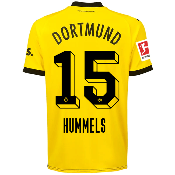 Puma Borussia Dortmund Mats Hummels Home Jersey w/ Bundesliga Patch 23/24 (Cyber Yellow/Puma Black) | SoccerWearhouse