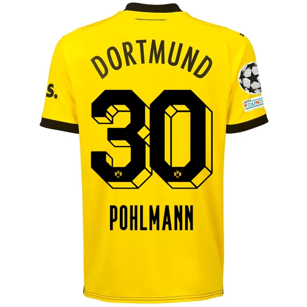 Puma Borussia Dortmund Ole Pohlmann Home Jersey w/ Champions League Patches 23/24 (Cyber Yellow/Puma Black) | SoccerWearhouse