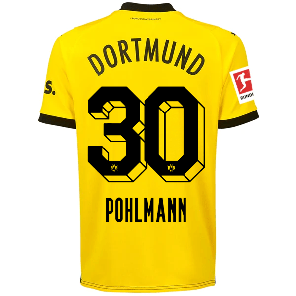 Puma Borussia Dortmund Pohlamann Home Jersey w/ Bundesliga Patch 23/24 (Cyber Yellow/Puma Black) | SoccerWearhouse
