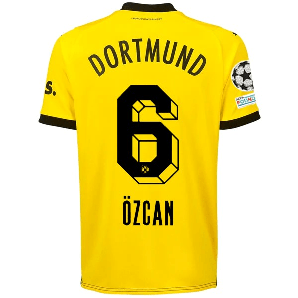 Puma Borussia Dortmund Salih Özcan Home Jersey w/ Champions League Patches 23/24 (Cyber Yellow/Puma Black) | SoccerWearhouse
