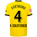 Puma Borussia Dortmund Schlotterbeck Home Jersey w/ Bundesliga Patch 23/24 (Cyber Yellow/Puma Black)