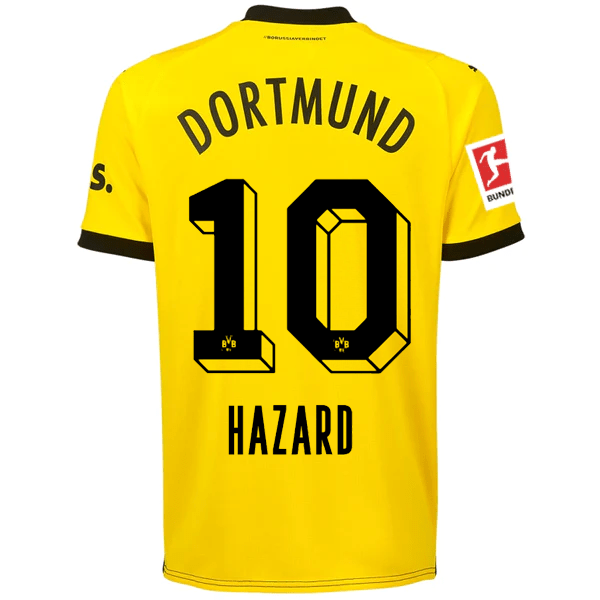 Puma Borussia Dortmund Thorgan Hazard Home Jersey w/ Bundesliga Patch 23/24 (Cyber Yellow/Puma Black) | SoccerWearhouse