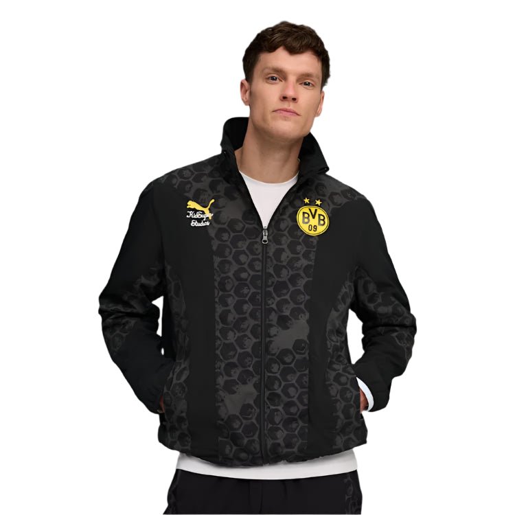 Puma BVB 25/26 KidSuper Reversible Jacket (Puma Black/Faster Yellow) | SoccerWearhouse