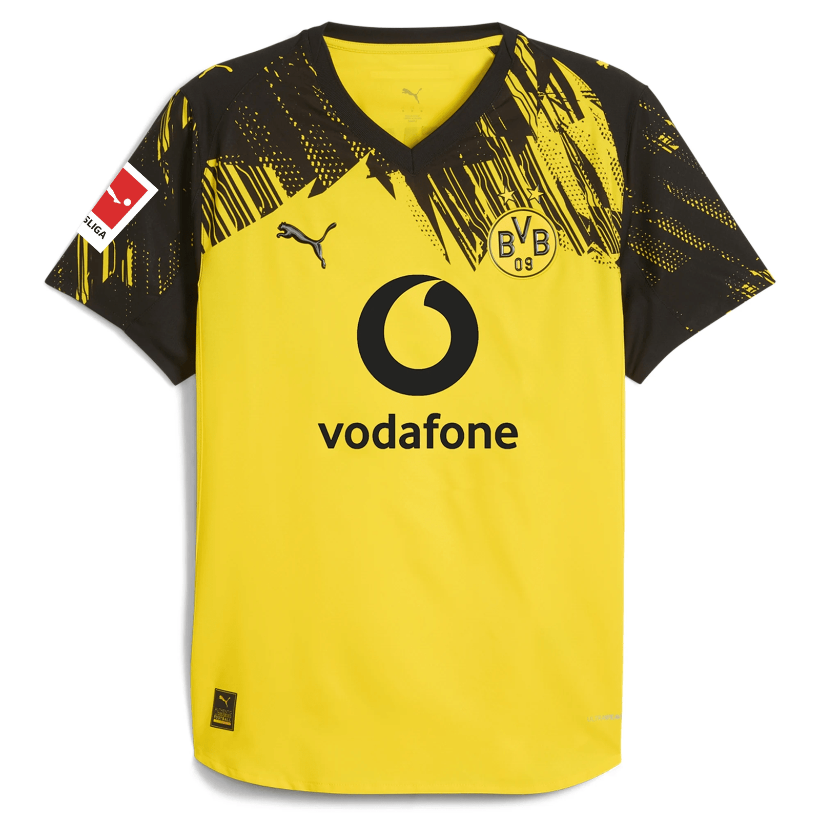 Puma BVB Dortmund Authentic Emre Can Home Jersey w/ Bundesliga Patch 25/26 (Faster Yellow/Puma Black) | SoccerWearhouse