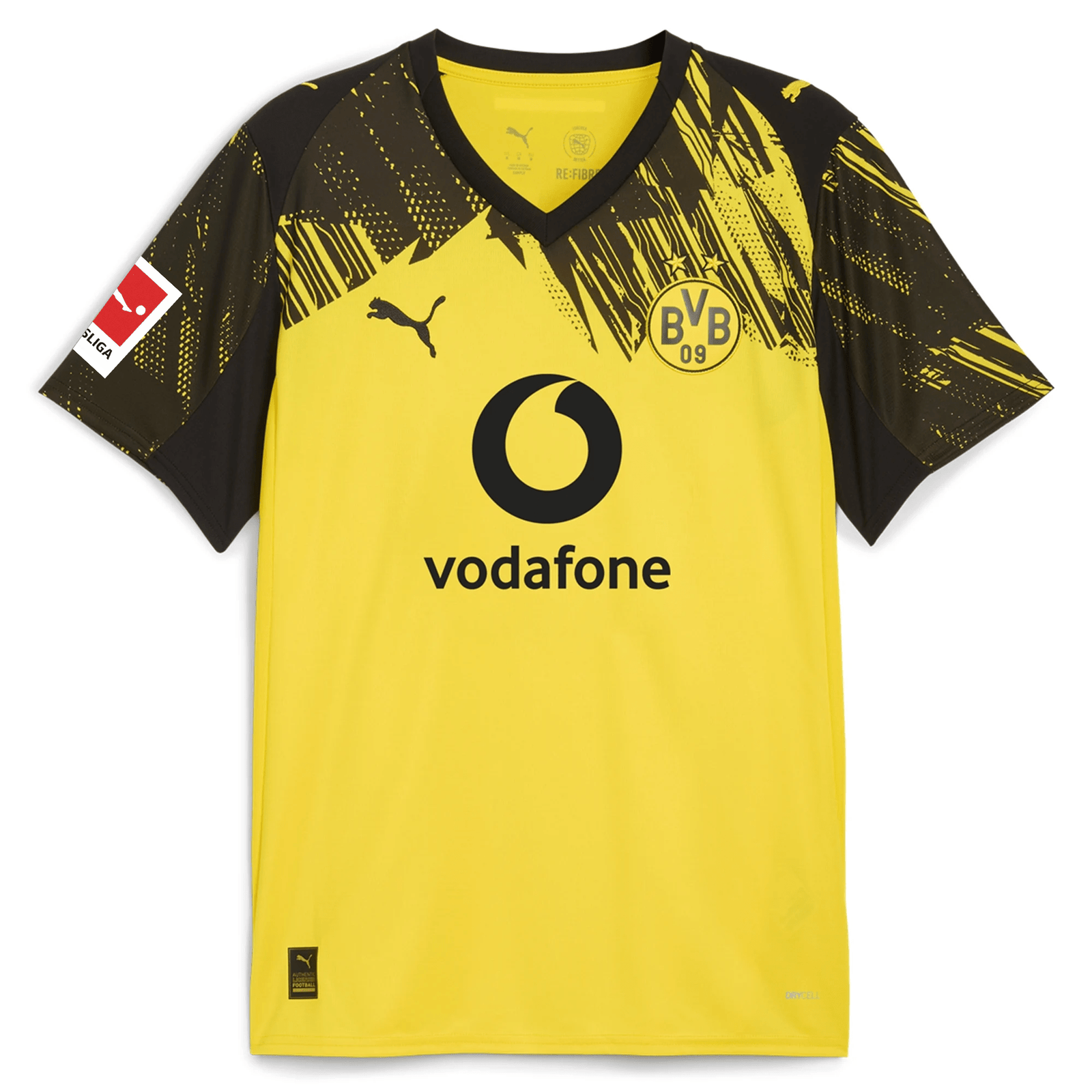 Puma BVB Dortmund Emre Can Home Jersey w/ Bundesliga Patch 25/26 (Faster Yellow/Black) | SoccerWearhouse