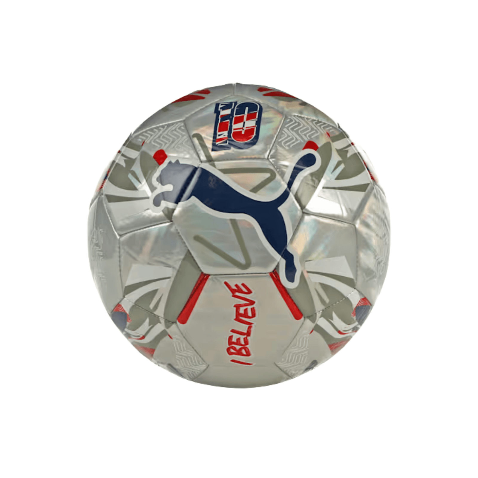 PUMA Christian Pulisic Road to World Cup Mini Ball (Silver/Red/Blue) | SoccerWearhouse