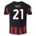 Puma Dest Men's AC Milan Authentic Home Jersey 25/26 w/ Seria A Patch (Red/Black)