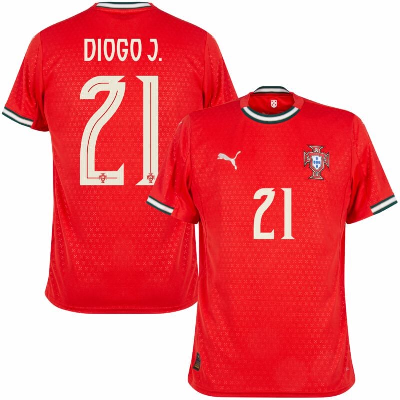 Puma Diogo Jota Portugal Home Jersey 25/26 (Sport Red/Sugared Almond) | SoccerWearhouse