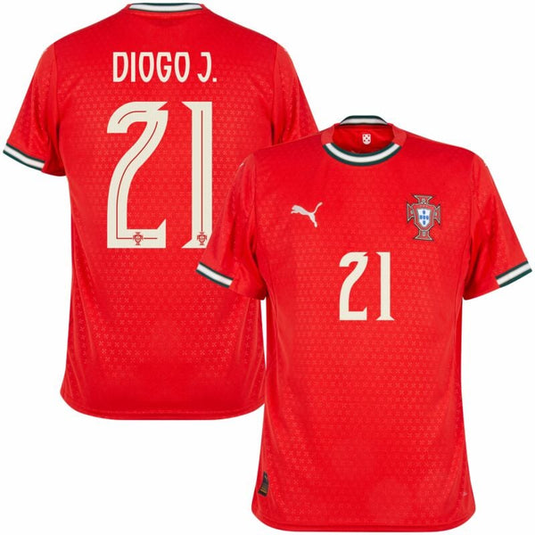ディオゴ・ジョタ ポルトガル代表 ユニフォーム オーセンティック M Puma Diogo Jota Portugal Home Jersey 25/26 (Sport Red/Sugared Almond)