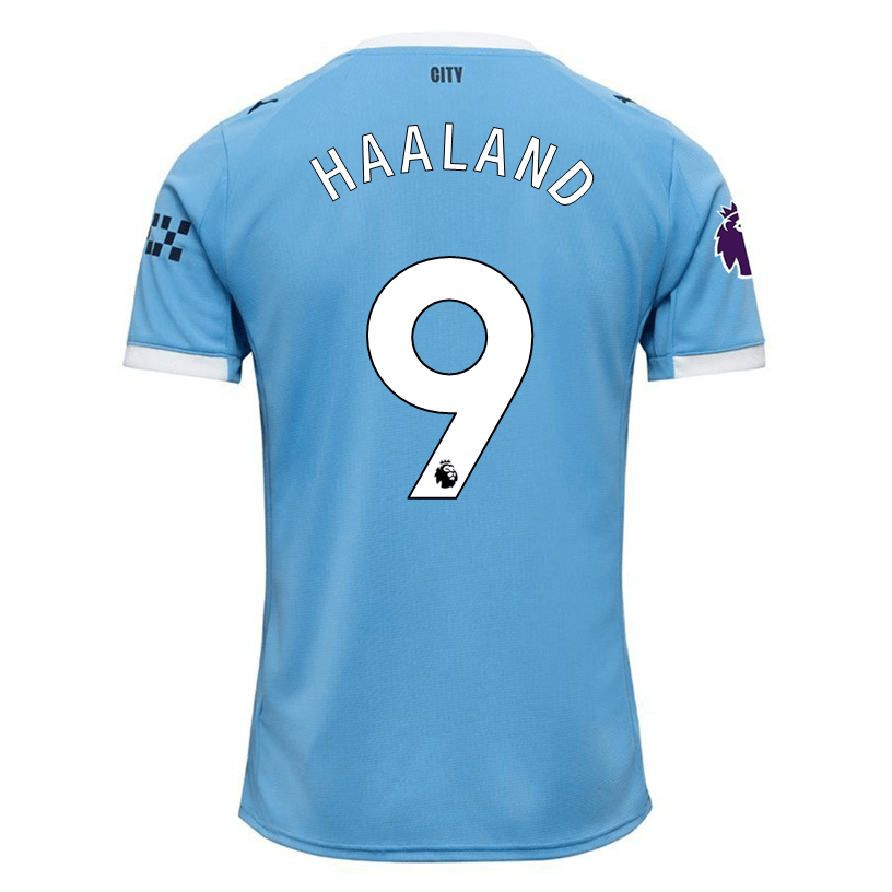 Puma Erling Haaland Manchester City Home Jersey 25/26 w/ EPL + Sponsor Patch (Team Light Blue/Puma White) | SoccerWearhouse