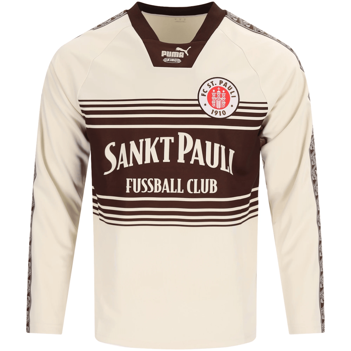 Puma FC St. Pauli King Retro Long Sleeve Jersey 26/27 (Alpine Snow/Dark Chocolate) | SoccerWearhouse