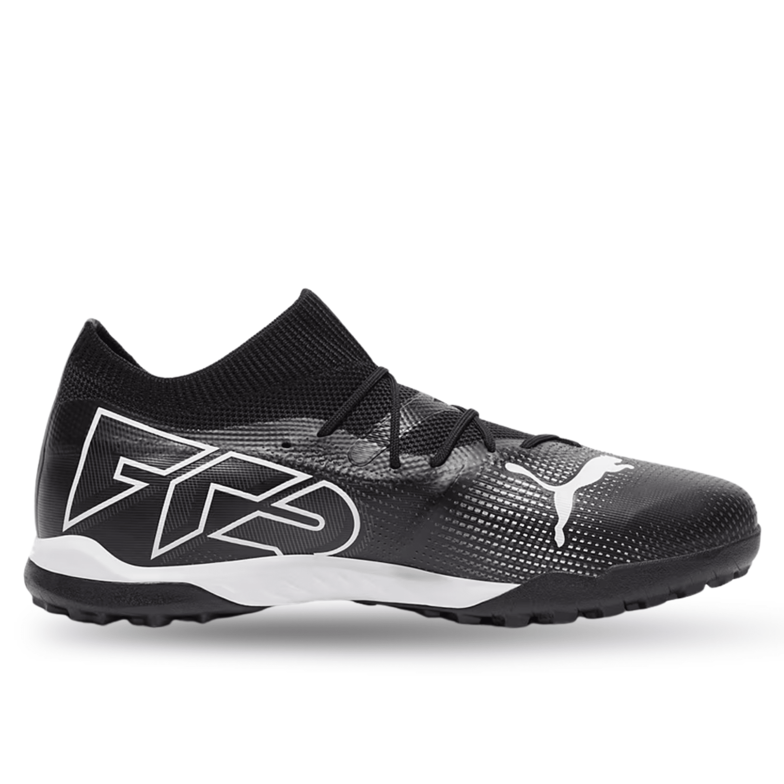 Puma Future 7 Match Turf Soccer Shoes (Puma Black/Puma White) | SoccerWearhouse