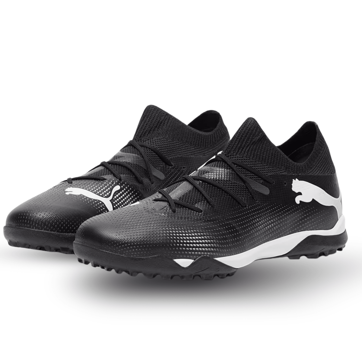 Puma Future 7 Match Turf Soccer Shoes (Puma Black/Puma White) | SoccerWearhouse