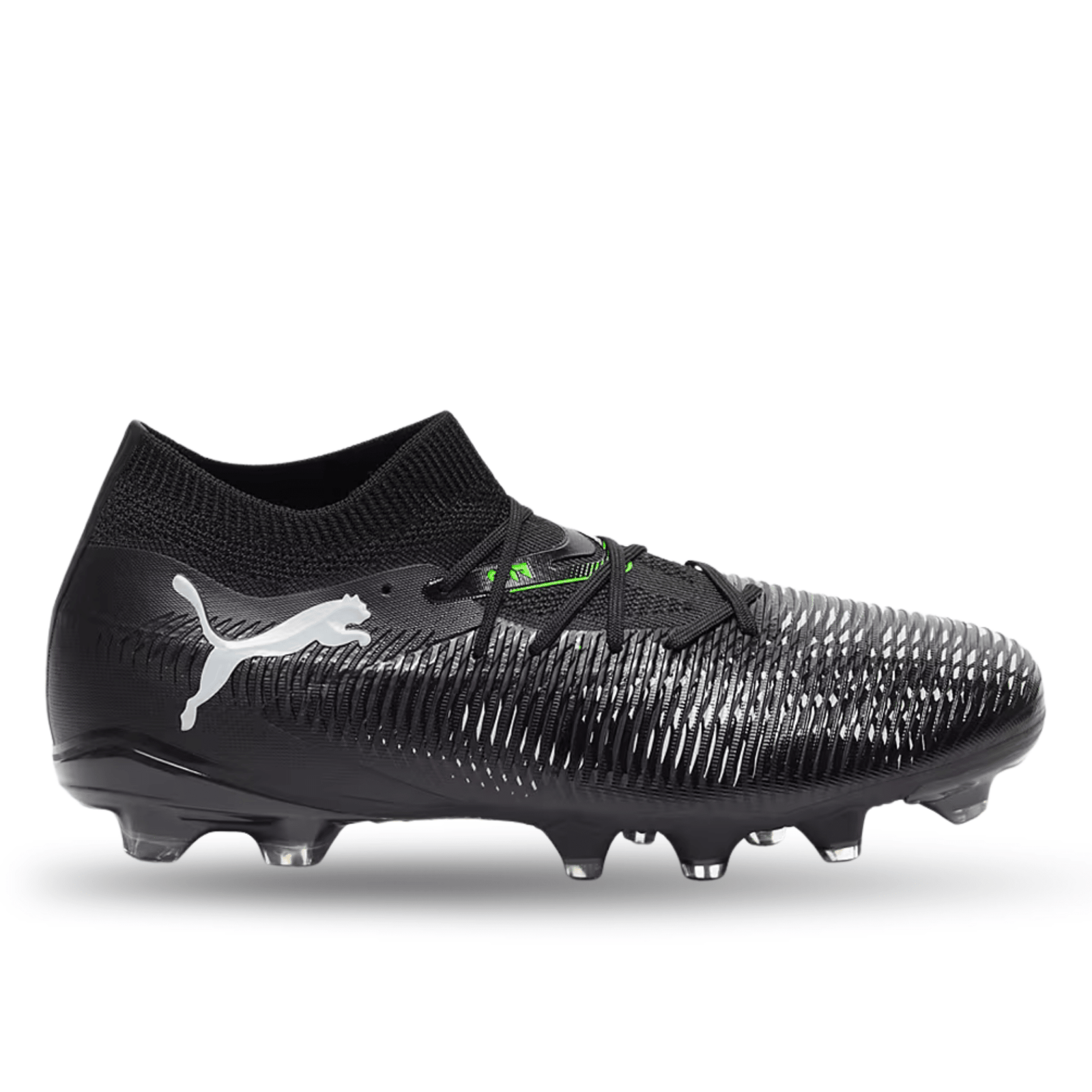 Puma Future 8 Match FG/AG Soccer Cleats (Black/Cool Grey) | SoccerWearhouse