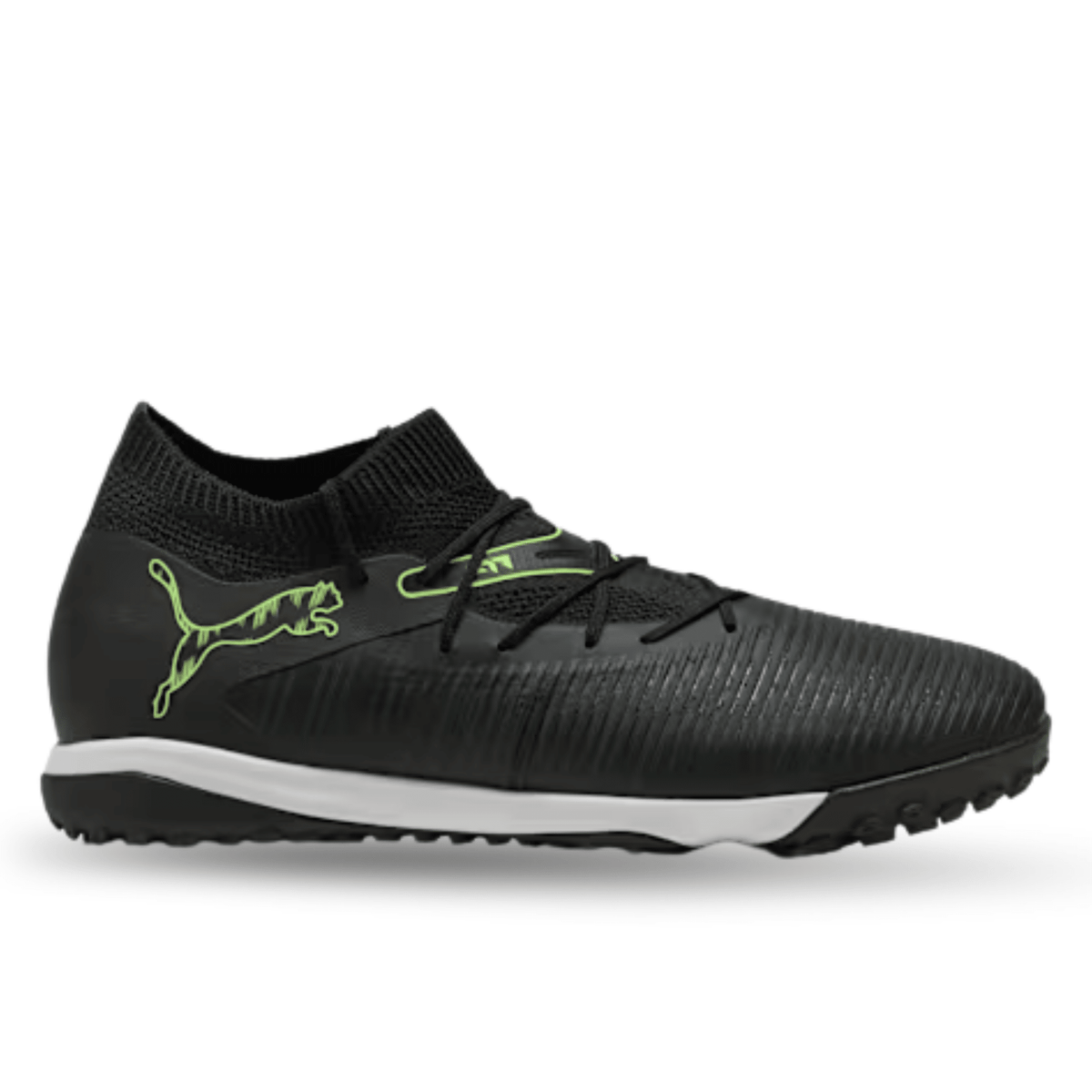 Puma Future 8 Match Turf Soccer Shoes (Black/Fizzy Light/Green) | SoccerWearhouse