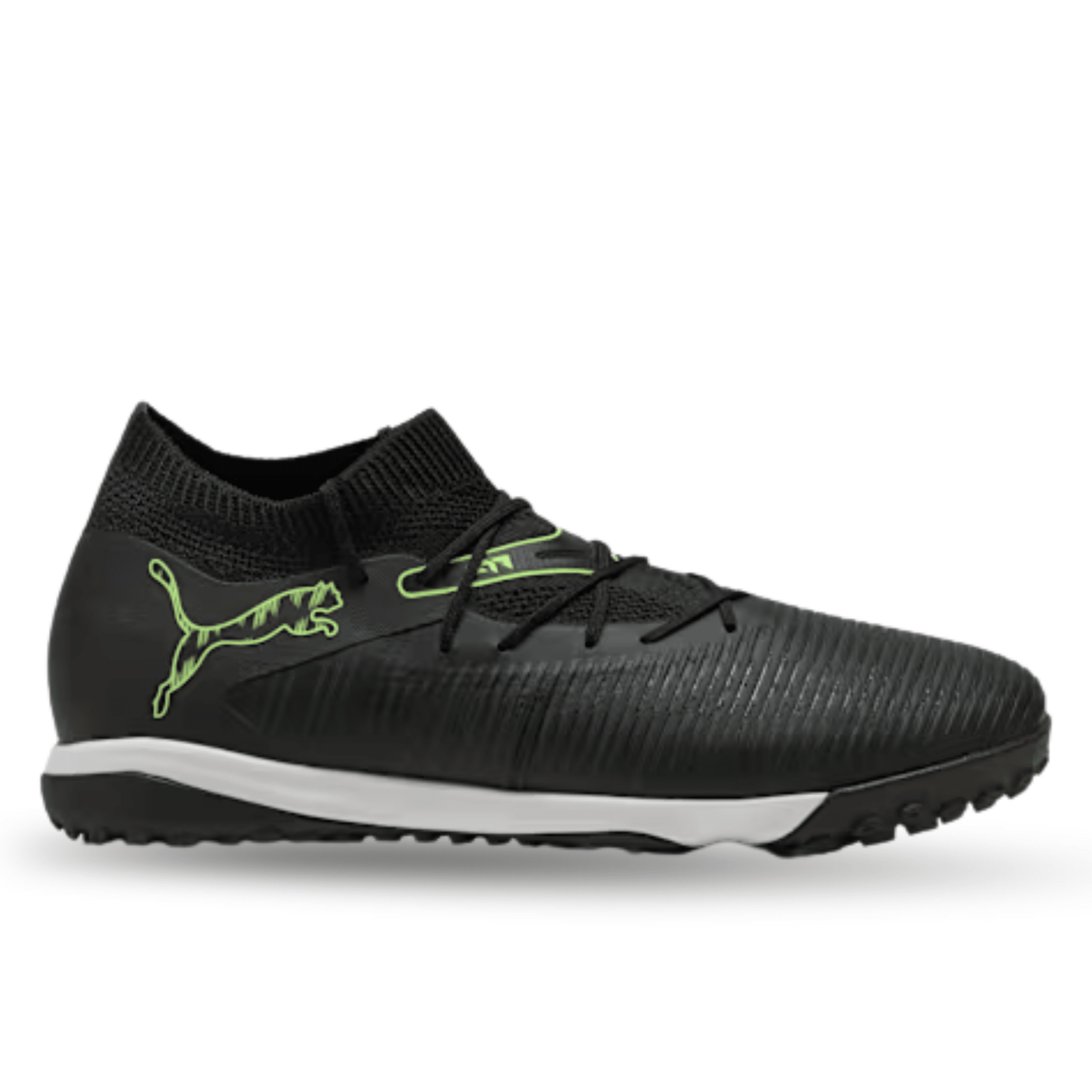 Puma Future 8 Match Turf Soccer Shoes (Black/Fizzy Light/Green) | SoccerWearhouse