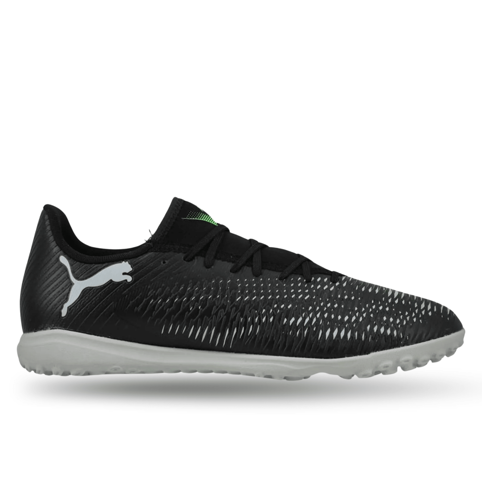 Puma Future 8 Play Turf Soccer Shoes (Black/Cool Grey/Fluo Green) | SoccerWearhouse